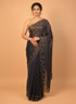 Blue Saree Sequin Kardana Work