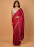 Maroon Saree Zarkan & Zardozi Work
