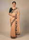 Brown Saree With Kardana & Patch Work