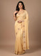 Cream saree with patch work & Moti Border