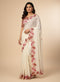 Cream Saree with Patch & Thread Embroidery