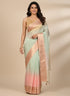 Pink Saree with Sequin Work & Kanjivaram Border