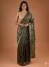 Green Saree Embellished with Intricate Meenakari Detailing
