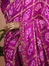 Purple Bandhani Printed Silk Saree with Zari Border for Festive & Wedding Wear