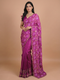 Purple Bandhani Printed Silk Saree with Zari Border for Festive & Wedding Wear