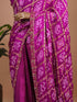 Purple Bandhani Printed Silk Saree with Zari Border for Festive & Wedding Wear