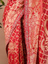 Red Banarasi Style Silk Saree with Heavy Gold Zari Work – Wedding Wear