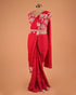 Red Embroidered Party Wear Designer Saree