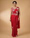 Red Embroidered Party Wear Designer Saree