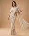 Silver Metallic Designer Saree with Contemporary Draping