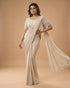 Silver Metallic Designer Saree with Contemporary Draping