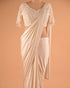 Silver Metallic Designer Saree with Contemporary Draping