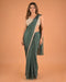 Teal Green Minimal Designer Saree with Embellished Blouse
