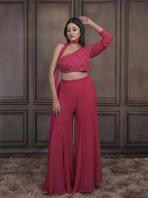 Trendy Indo-Western Crop Top with Palazzo