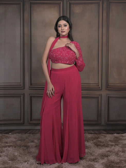 Trendy Indo-Western Crop Top with Palazzo