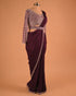 Wine Embellished Designer Saree with Full Sleeve Blouse
