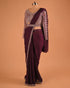 Wine Embellished Designer Saree with Full Sleeve Blouse