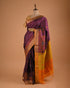 Wine Purple Designer Saree with Multicolor Woven Pallu