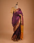 Wine Purple Designer Saree with Multicolor Woven Pallu