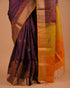 Wine Purple Designer Saree with Multicolor Woven Pallu