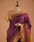 Wine Purple Designer Saree with Multicolor Woven Pallu