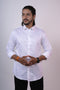 Men white solid sustainable formal shirt