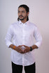 Men white solid sustainable formal shirt