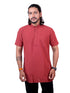 Men Straight Solid Red Kurta
