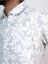 Men Grey Floral Pinted Casual Half Shirt