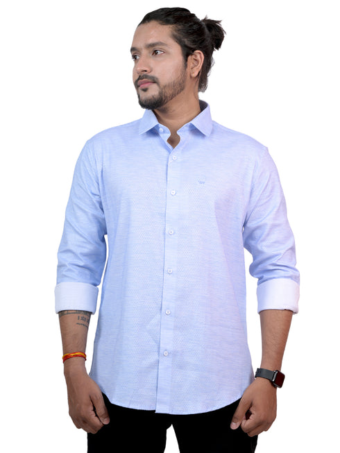 Men Sky Formal Full Shirt