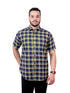 Pontiac Navy Checkered Cotton Shirt