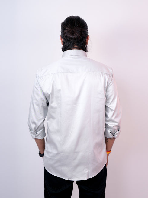 Light Grey Spread Collar Formal Shirt