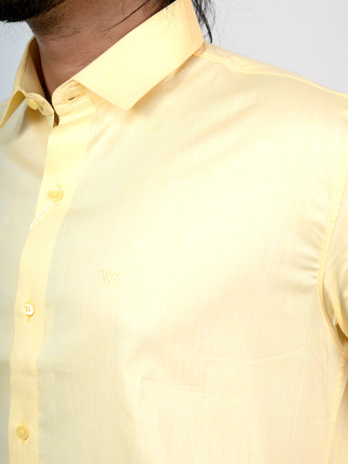 Men Yellow Formal Full Shirt