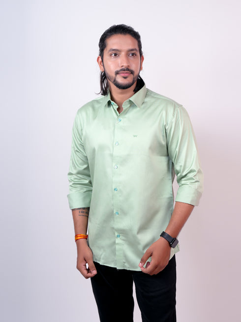 Men Light Green Formal Shirt