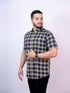 Pontiac Navy Checkered Cotton Shirt