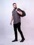 Navy Checkered Casual Cotton Shirt