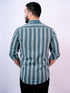 Pontiac Green Striped Casual Shirt