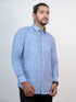 Men Blue Floral Printed Full Shirt