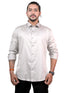 Men Light Grey Formal Full Shirt