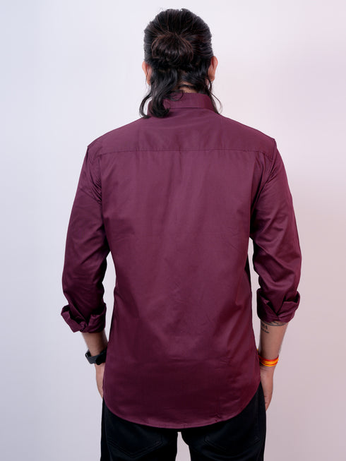 Men Maroon Sustainable Formal Shirt