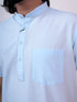 Men Solid Straight Sky Kurta
