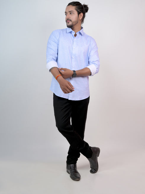 Men Sky Formal Full Shirt