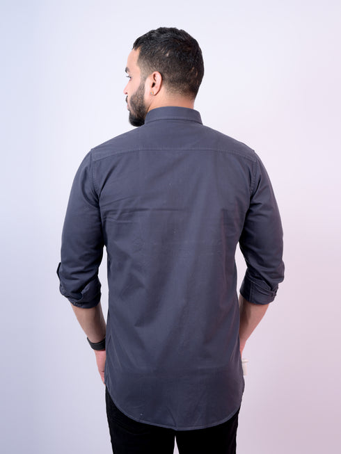 Pontiac Dark Grey Cotton Shirt