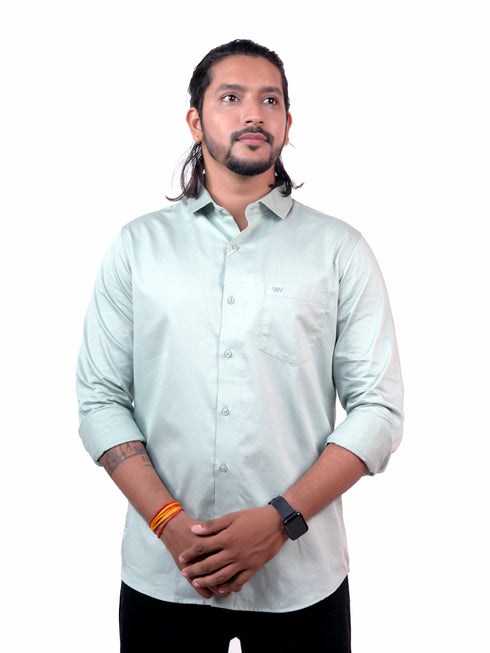 Men Silver Sustainable Formal Shirt