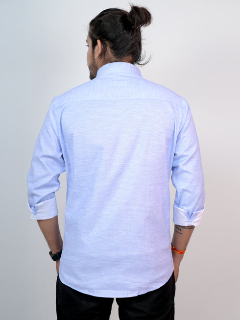 Men Sky Formal Full Shirt