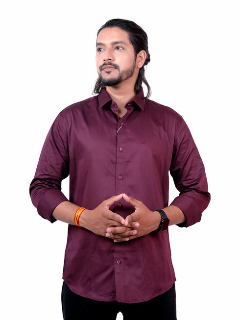 Men Maroon Sustainable Formal Shirt