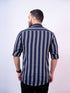 Pontiac Navy Striped Casual Shirt