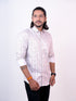 Men White Floral Printed Full Shirt