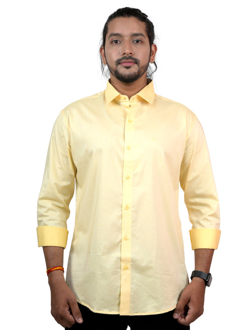 Men Yellow Formal Full Shirt
