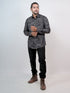 Men Black Color Splash Full Shirt